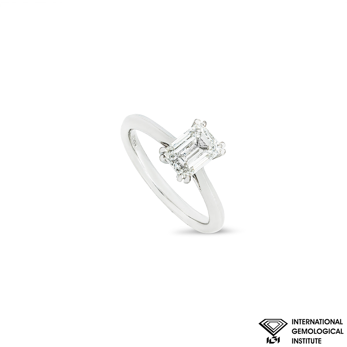 White Gold Emerald Cut Lab Grown Diamond Ring 1.50ct G/VS1